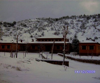 Vista nevada de Casa Rural Finca el Arroyo en Alcaraz (Albacete)